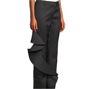 Alexis Black Cascade Ruffle Leg Dress Pants Trousers Women’s XS Evening Designer